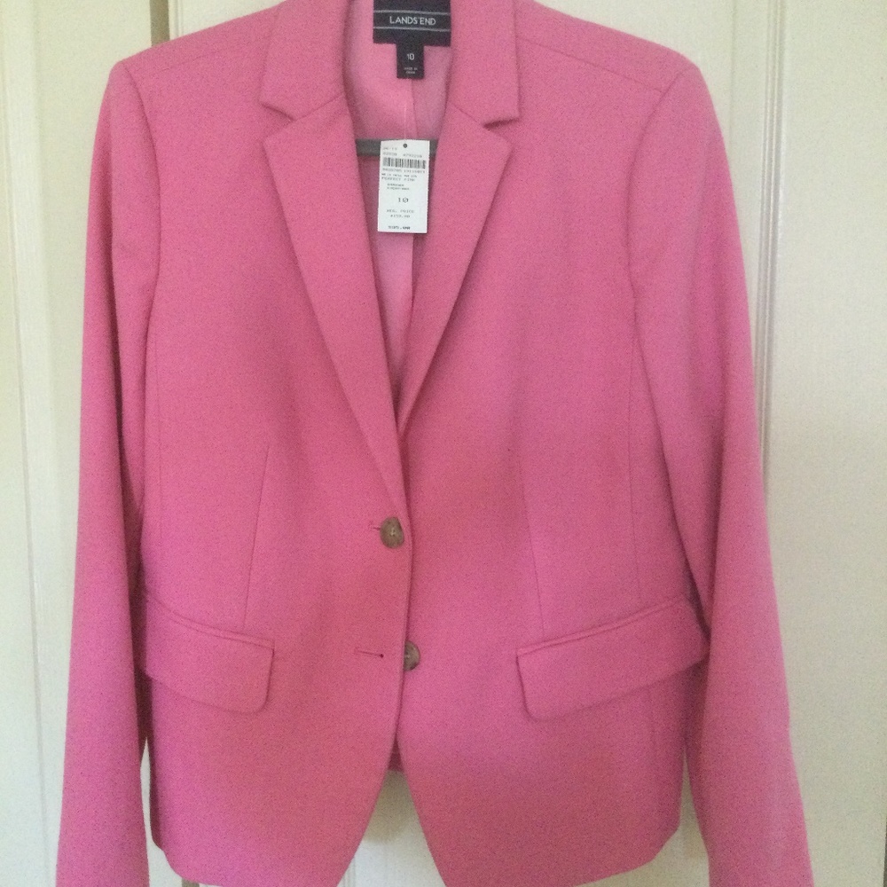 Lands End pink blazer NWT sz 10